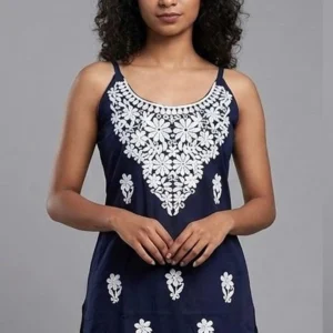 Kurthi,Chiknkari blue,Daya collections