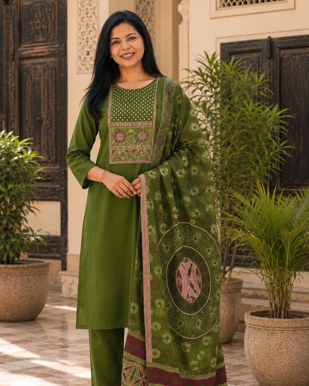 3 piece set,Dabu olive ,Daya collections