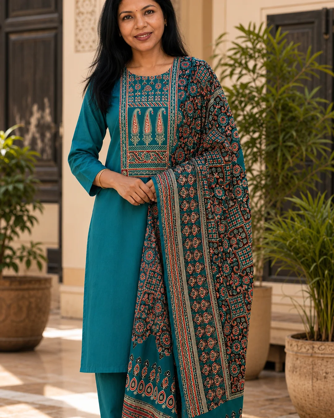 3 piece set,Dabu teal,Daya collections
