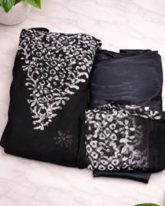 3 piece set,Flowy Georgete black,Daya collections