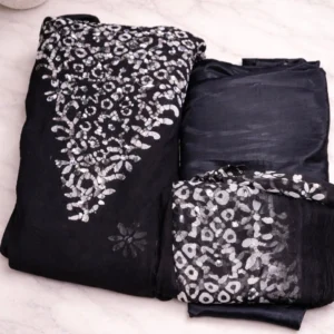3 piece set,Flowy Georgete black,Daya collections